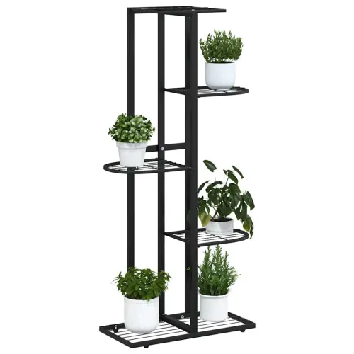 Stalak za cvijeće s 5 razina 43 x 22 x 98 cm crni metalni - Crna 43 x 22 x 98 cm Cijena