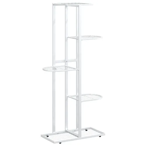 Stalak za cvijeće s 5 razina 43 x 22 x 98 cm bijeli metalni - Bijela 43 x 22 x 98 cm Cijena