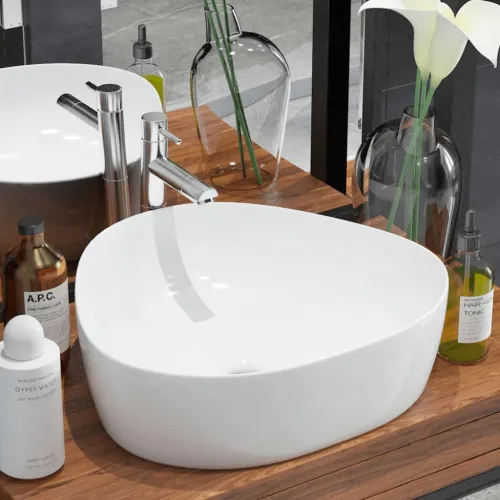 Lavabo - Umivaonik Trokutasti Keramički Bijeli 50,5x41x12 cm - Bijela Bijela Cijena