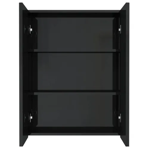 Kupaonski ormarić s ogledalom 60x15x75 cm MDF sjajni crni - Sjajna crna Cijena