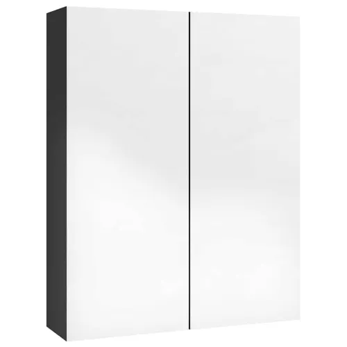Kupaonski ormarić s ogledalom 60x15x75 cm MDF sjajni crni - Sjajna crna Cijena