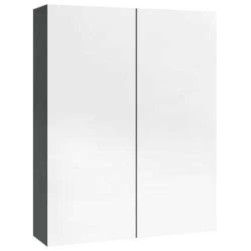 Kupaonski ormarić s ogledalom 60x15x75 cm MDF siva bijeli - Sjajna siva Cijena