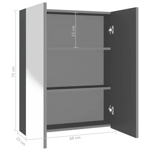 Kupaonski ormarić s ogledalom 60x15x75 cm MDF antracit - Antracit Cijena