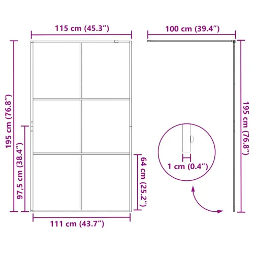 Pregrada za tuširanje s prozirnim staklom ESG 115 x 195 cm crna - Crna 115 x 195 cm Transparentan Cijena