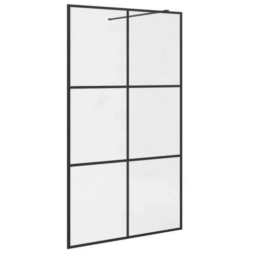 Pregrada za tuširanje s prozirnim staklom ESG 115 x 195 cm crna - Crna 115 x 195 cm Transparentan Cijena