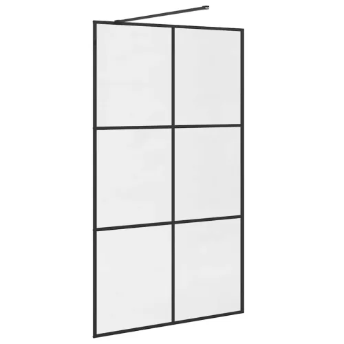Pregrada za tuširanje s prozirnim staklom ESG 115 x 195 cm crna - Crna 115 x 195 cm Transparentan Cijena