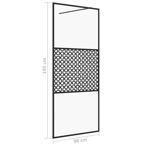 Pregrada za tuširanje s prozirnim staklom ESG 90 x 195 cm crna - Crna 90 x 195 cm Uzorak Cijena