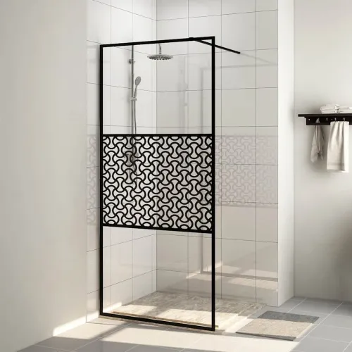 Pregrada za tuširanje s prozirnim staklom ESG 90 x 195 cm crna - Crna 90 x 195 cm Uzorak Cijena