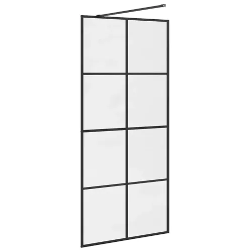 Pregrada za tuširanje s prozirnim staklom ESG 90 x 195 cm crna - Crna 90 x 195 cm Transparentan Cijena