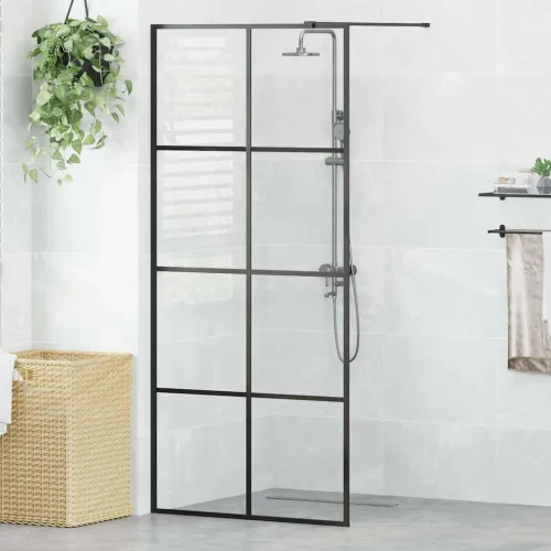 Pregrada za tuširanje s prozirnim staklom ESG 90 x 195 cm crna - Crna 90 x 195 cm Transparentan Cijena