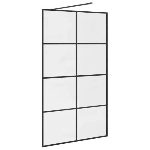 Pregrada za tuširanje s prozirnim staklom ESG 115 x 195 cm crna - Crna 115 x 195 cm Transparentan Cijena