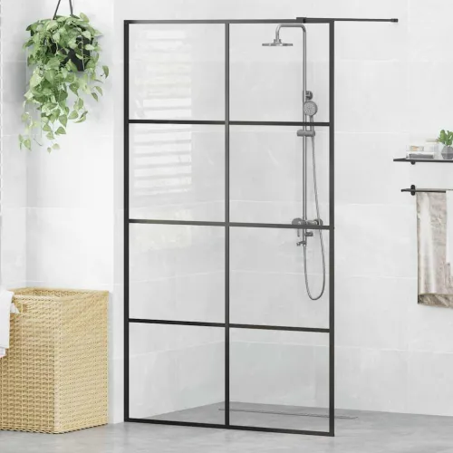 Pregrada za tuširanje s prozirnim staklom ESG 115 x 195 cm crna - Crna 115 x 195 cm Transparentan Cijena