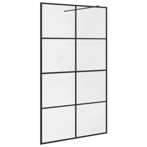 Pregrada za tuširanje s prozirnim staklom ESG 115 x 195 cm crna - Crna 115 x 195 cm Transparentan Cijena