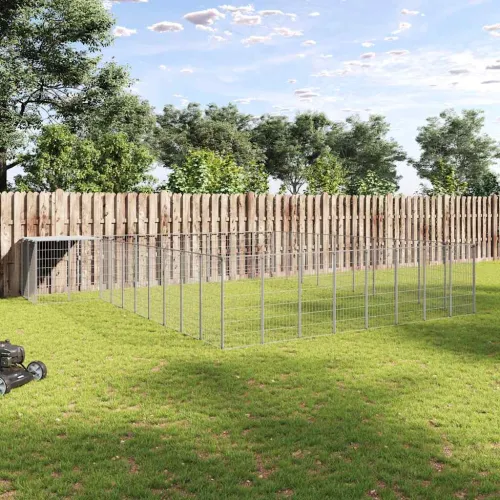 Kavez za pse srebrni 25,41 m² čelični - Srebrno 25.41 m² 1 Srebrno Cijena