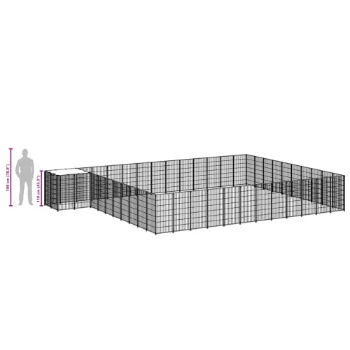 Kavez za pse srebrni 37,51 m² čelični - Srebrno 37.51 m² 1 Cijena