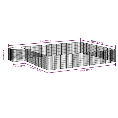 Kavez za pse srebrni 37,51 m² čelični - Srebrno 37.51 m² 1 Cijena