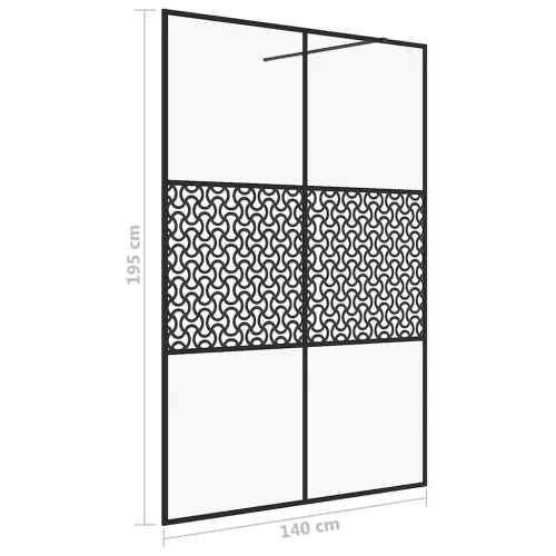 Pregrada za tuširanje s prozirnim staklom ESG 140 x 195 cm crna - Crna 140 x 195 cm Uzorak Cijena