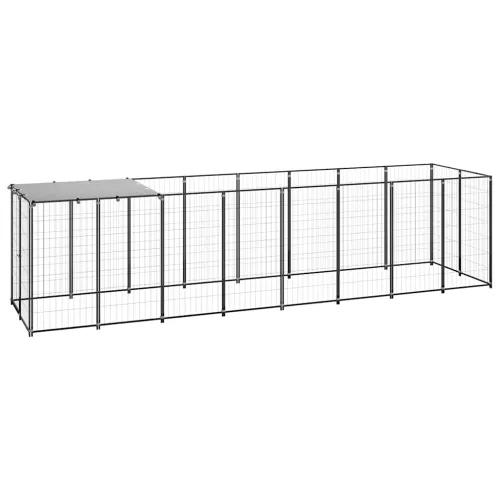 Kavez za pse crni 4,84 m² čelični - Crna 440 x 110 x 110 cm 1 Crna Cijena