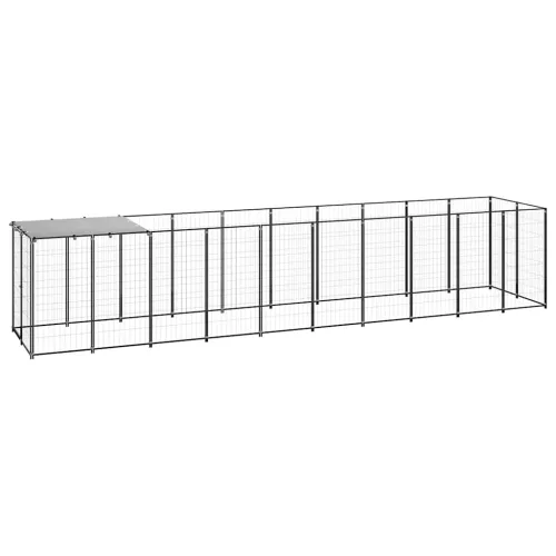 Kavez za pse crni 6,05 m² čelični - Crna 550 x 110 x 110 cm 1 Crna Cijena