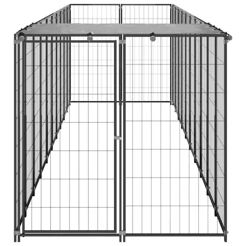 Kavez za pse crni 6,05 m² čelični - Crna 550 x 110 x 110 cm Cijena