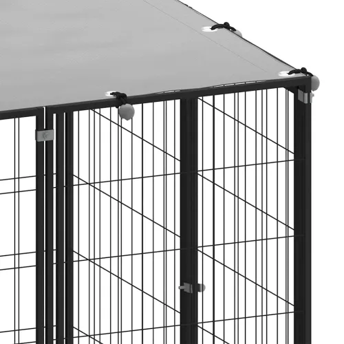 Kavez za pse crni 6,05 m² čelični - Crna 550 x 110 x 110 cm Cijena