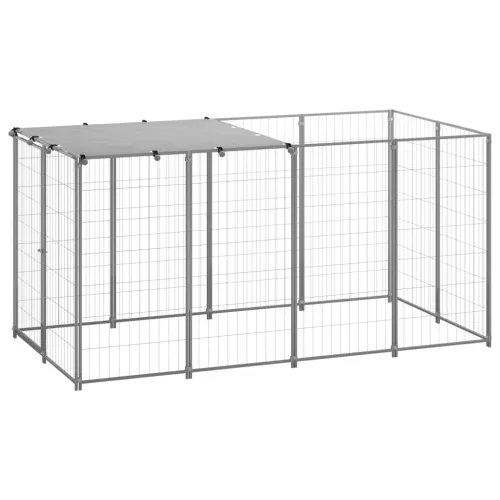 Kavez za pse srebrni 2,42 m² čelični - Srebrno 220 x 110 x 110 cm 1 Srebrno Cijena