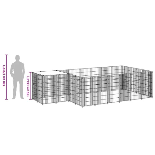 Kavez za pse crni 8,47 m² čelični - Crna 8.47 m² 1 Cijena