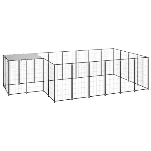 Kavez za pse crni 8,47 m² čelični - Crna 8.47 m² 1 Cijena