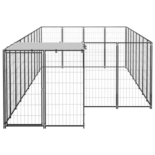 Kavez za pse crni 10,89 m² čelični - Crna 10.89 m² 1 Cijena