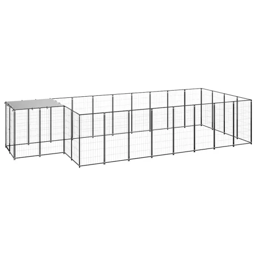 Kavez za pse crni 10,89 m² čelični - Crna 10.89 m² 1 Cijena