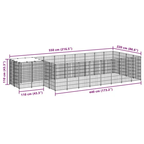 Kavez za pse srebrni 8,47 m² čelični &nbsp; - Srebrno 8.47 m² 1 Cijena