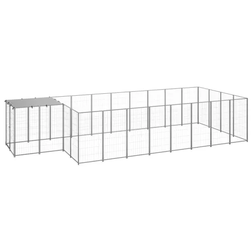 Kavez za pse srebrni 10,89 m² čelični - Srebrno 10.89 m² 1 Srebrno Cijena