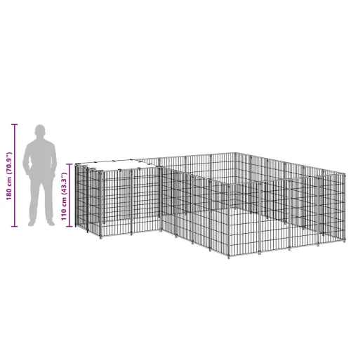 Kavez za pse crni 8,47 m² čelični - Crna 8.47 m² Cijena