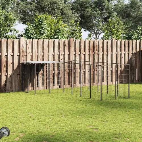 Kavez za pse crni 8,47 m² čelični - Crna 8.47 m² 1 Crna Cijena