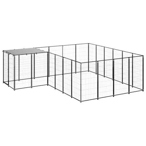 Kavez za pse crni 8,47 m² čelični - Crna 8.47 m² 1 Crna Cijena