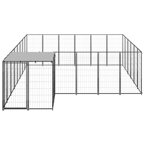 Kavez za pse crni 12,1 m² čelični - Crna 12.1 m² 1 Cijena