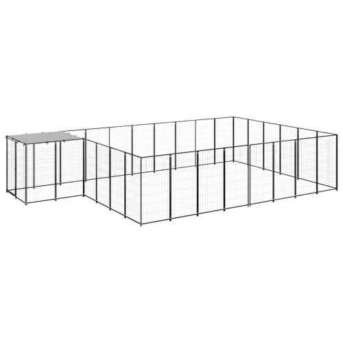 Kavez za pse crni 15,73 m² čelični - Crna 15.73 m² 1 Crna Cijena