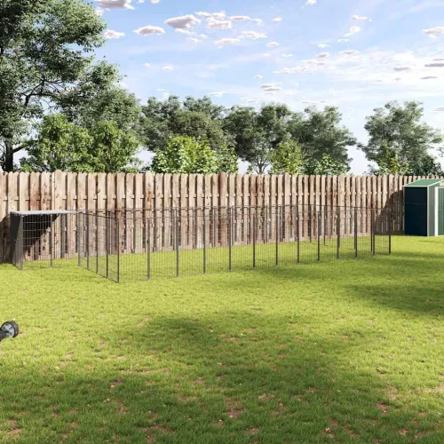 Kavez za pse crni 22,99 m² čelični - Crna 22.99 m² 1 Crna Cijena