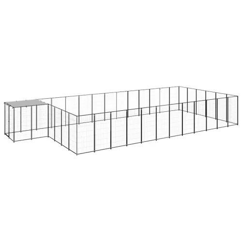 Kavez za pse crni 22,99 m² čelični - Crna 22.99 m² 1 Crna Cijena
