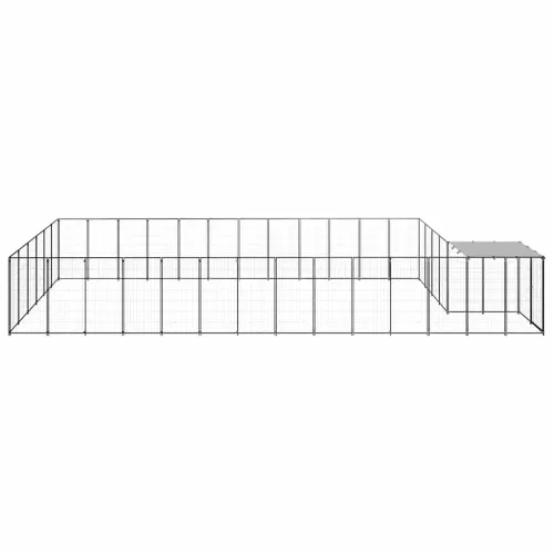 Kavez za pse crni 22,99 m² čelični - Crna 22.99 m² Cijena