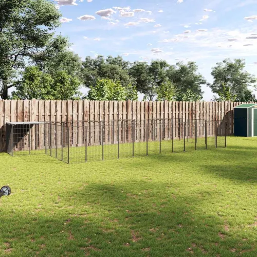Kavez za pse crni 26,62 m² čelični - Crna 26.62 m² 1 Crna Cijena
