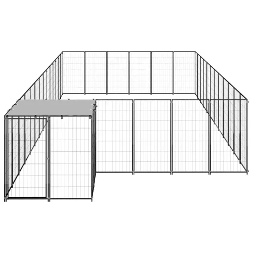 Kavez za pse crni 26,62 m² čelični - Crna 26.62 m² Cijena