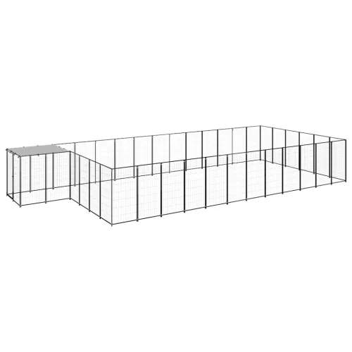 Kavez za pse crni 26,62 m² čelični - Crna 26.62 m² 1 Crna Cijena