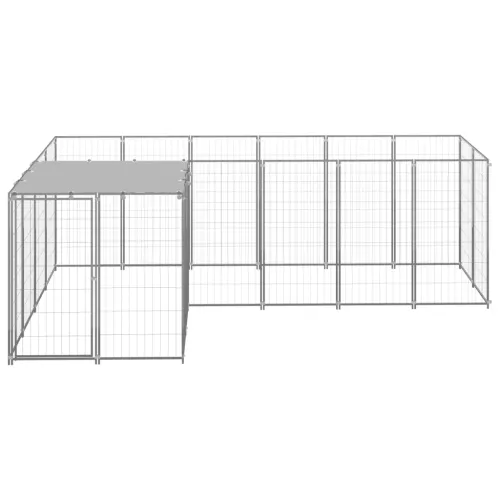 Kavez za pse srebrni 4,84 m² čelični - Srebrno 4.84 m² 1 Cijena