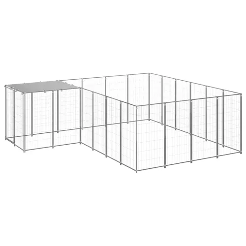 Kavez za pse srebrni 8,47 m² čelični - Srebrno 8.47 m² 1 Cijena