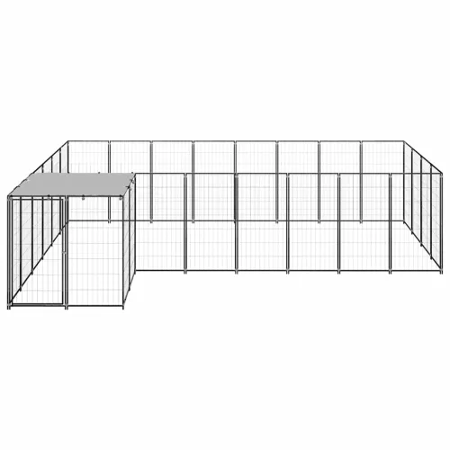 Kavez za pse crni 10,89 m² čelični - Crna 10.89 m² Cijena