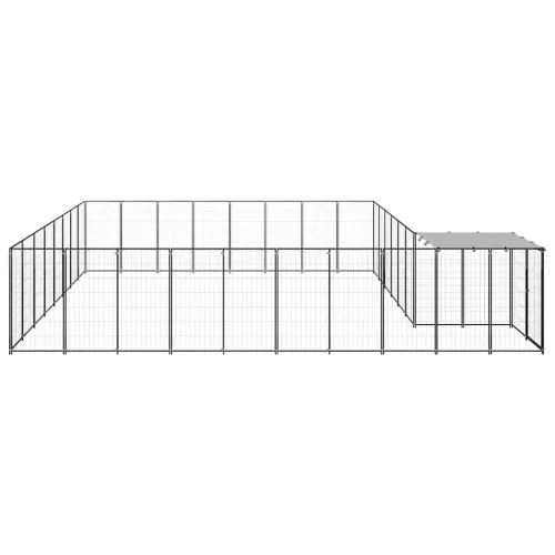 Kavez za pse crni 20,57 m² čelični - Crna 20.57 m² Cijena