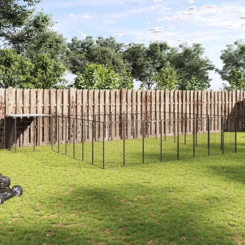 Kavez za pse crni 20,57 m² čelični - Crna 20.57 m² 1 Crna Cijena