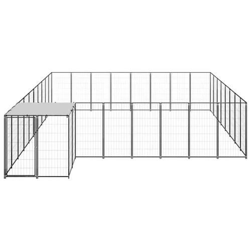 Kavez za pse crni 20,57 m² čelični - Crna 20.57 m² Cijena