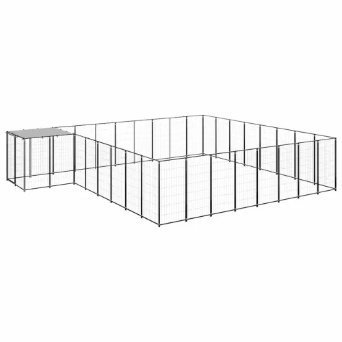 Kavez za pse crni 20,57 m² čelični - Crna 20.57 m² 1 Crna Cijena